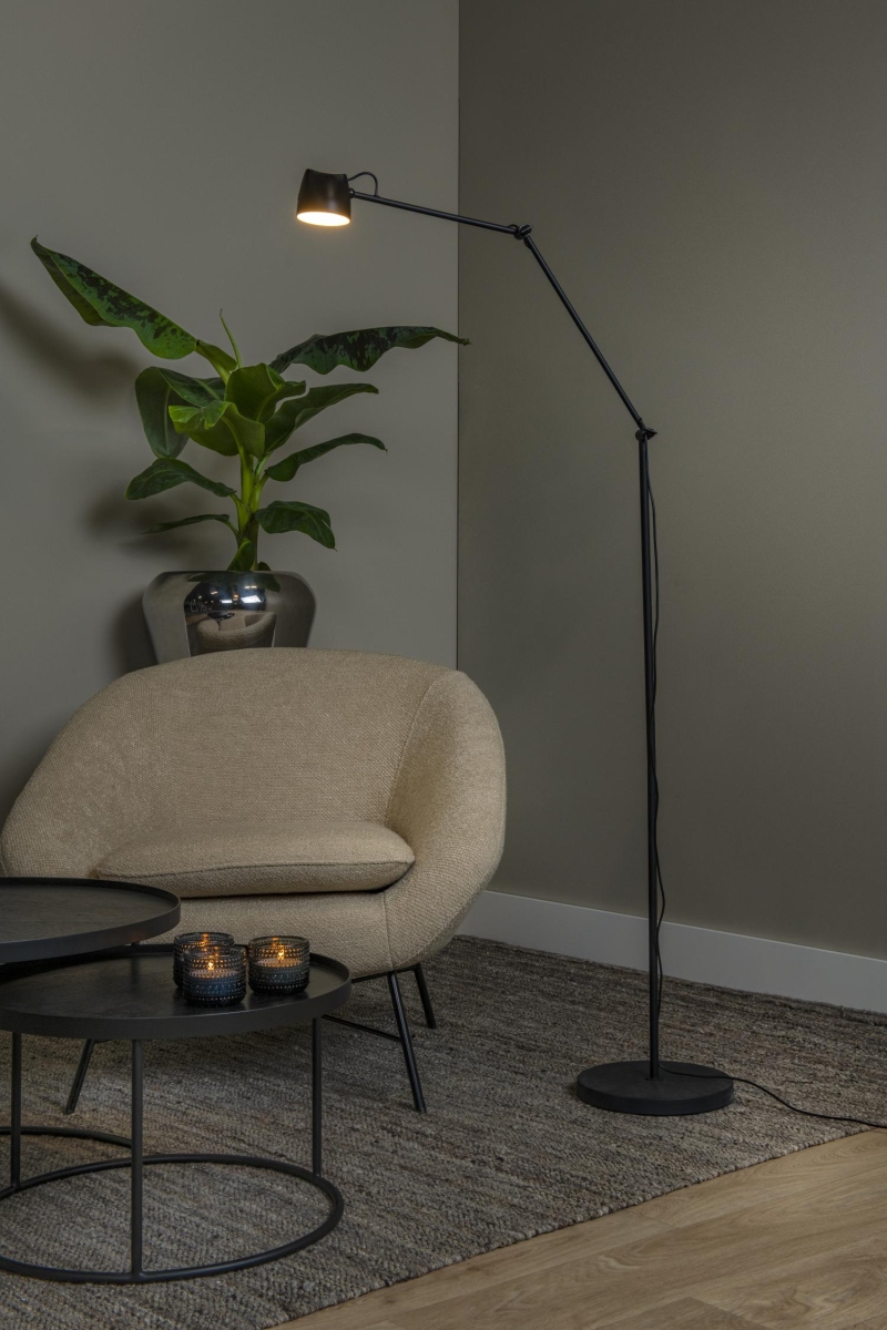 Lucide MILNE - Floor lamp - LED Dim. - 1x8W 2700K - Black